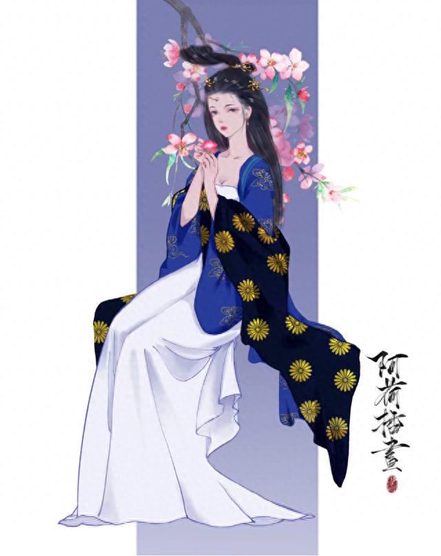 让你爱不释手的古风美女插画，若有诗书藏于心，岁月从不败美人