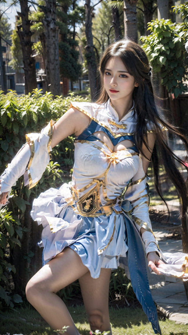 小花猪Ai绘画！CosPlay来啦！米娜扮演王者荣耀露娜！这身材够格