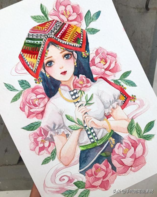 美女插画手绘作品分享