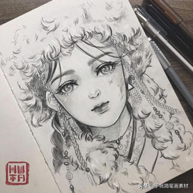 美女插画手绘作品分享