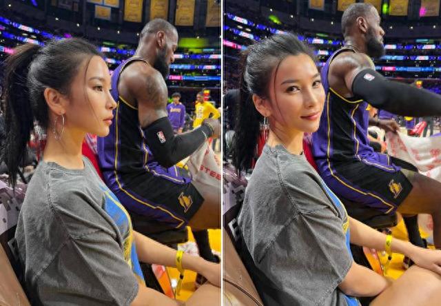 来头不小！NBA华人美女走红，詹姆斯偷瞄白暂长腿 超短裙成标配