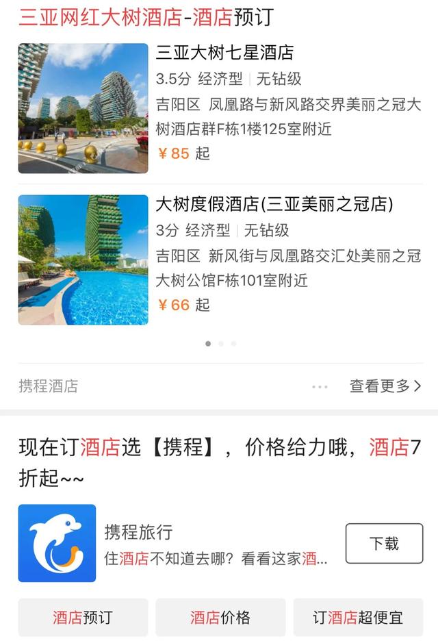 三亚美丽之冠大树酒店，投资上100亿元：住一晚只需要几十元