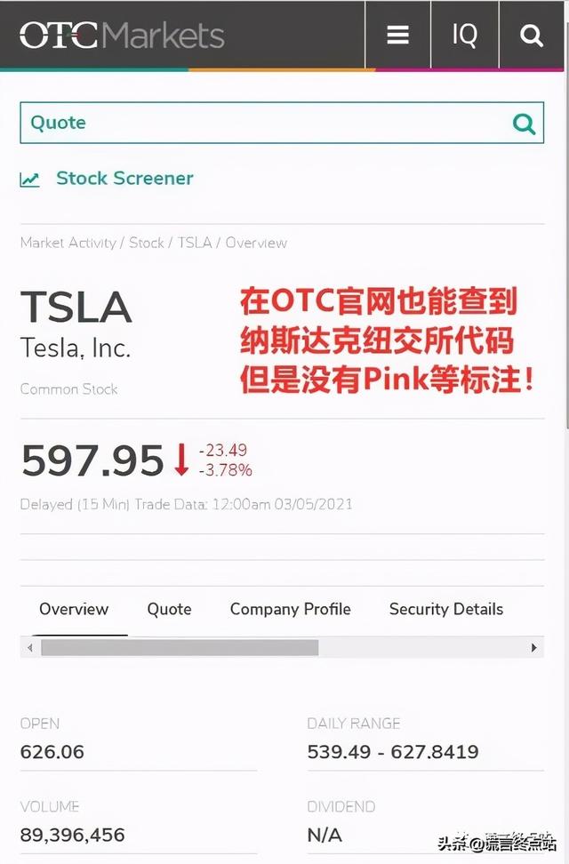 纳斯达克官网查到代码，也可能是OTC粉单