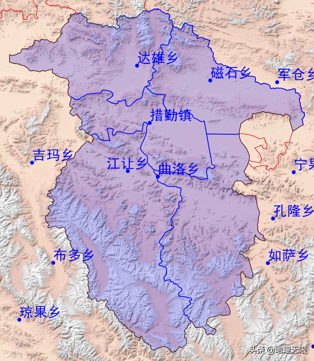 西藏阿里地区地图，看离边境最近的乡镇（中印边境中段）