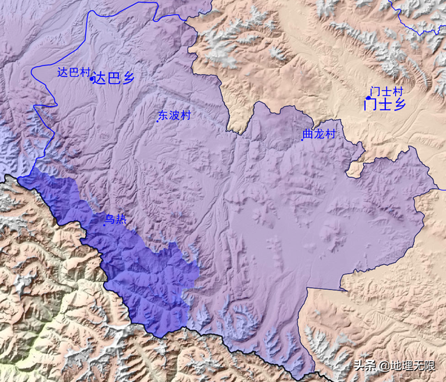 西藏阿里地区地图，看离边境最近的乡镇（中印边境中段）