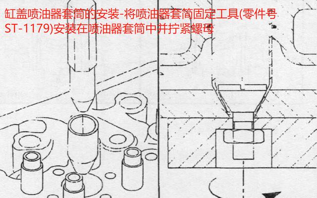 N14 NT855柴油机康明斯发动机缸盖喷油器套筒的安装注意事项