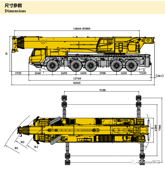 25T-500T徐工汽车吊性能表（23年版）