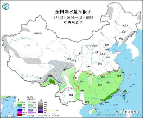 中东部地区有大风降温 东北地区及西藏东部有较强雨雪