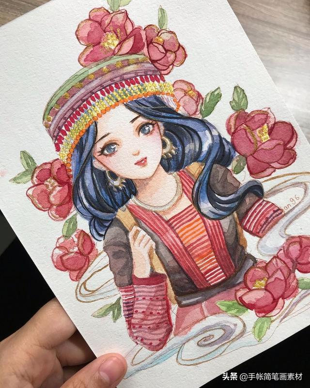 美女插画手绘作品分享