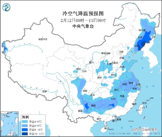 冷空气影响东部地区 长江中下游及以北地区风力较大