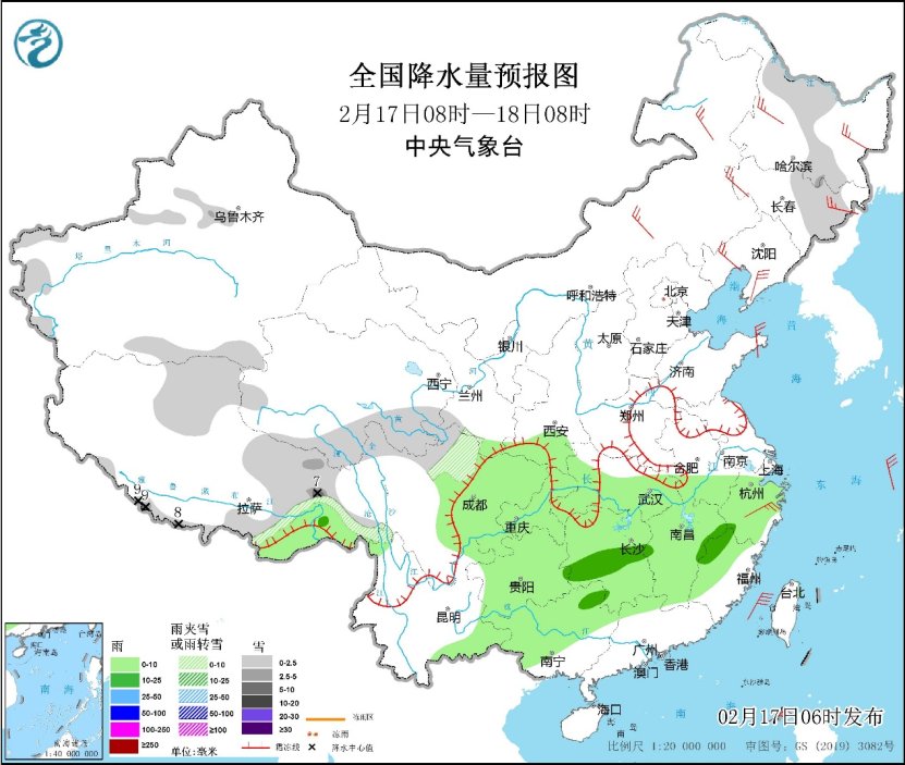 湖南中北部等地有中到大雨 江南中北部等地湿冷感明显