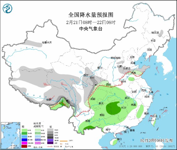 南方地区仍多阴雨天气 西北地区东部青藏高原等地有雨雪